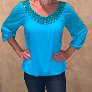 Bordeaux turquoise top